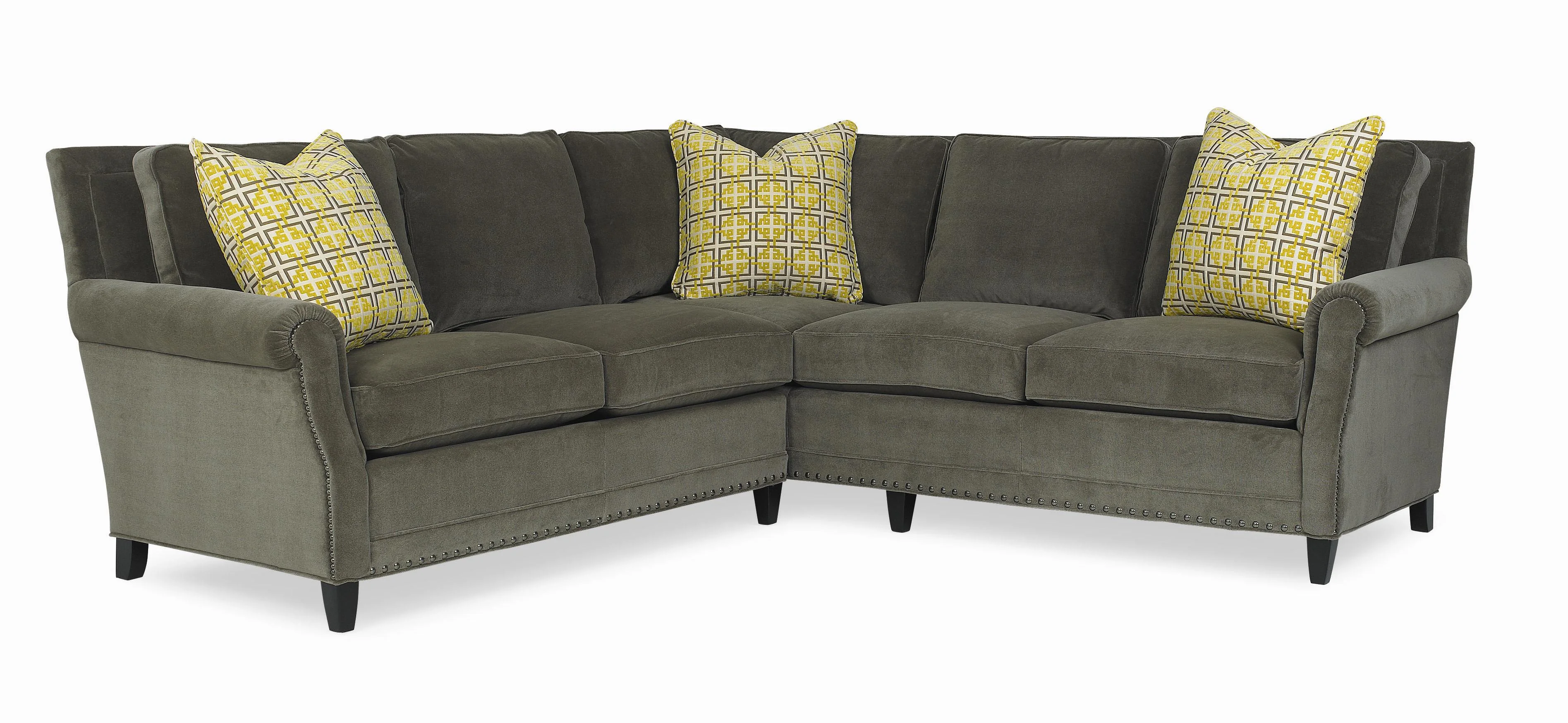 C.R. Laine Leighton 2310R+2314L Sectional Sofa With Accent Pillows